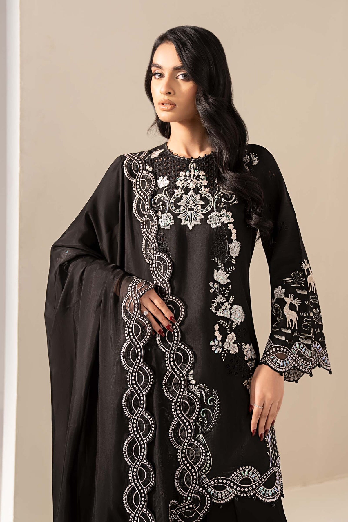 Maria B | Eid Collection 2026 | Mst-Ef26-33 Black - Luxury Dress - available at Maria Faisal in UK and USA.