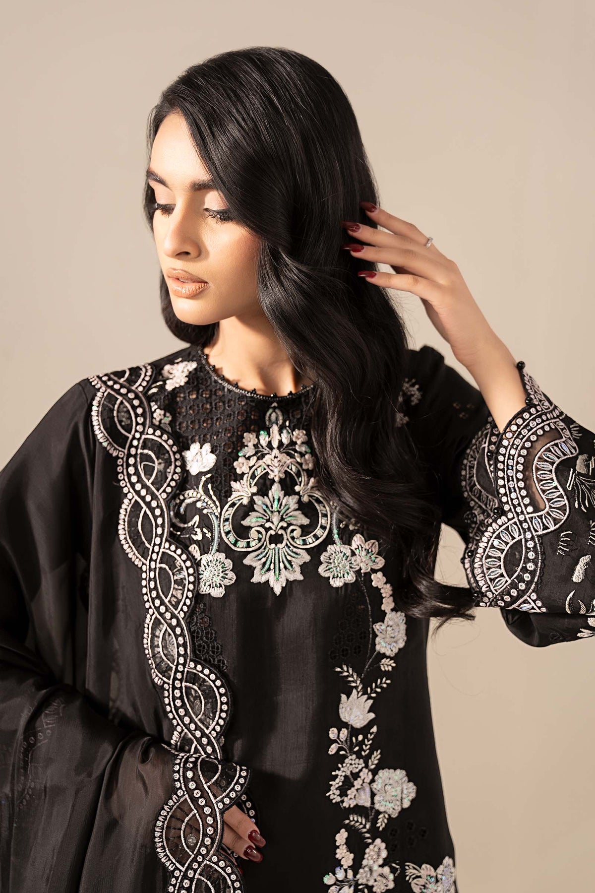 Maria B | Eid Collection 2026 | Mst-Ef26-33 Black - Luxury Dress - available at Maria Faisal in UK and USA.