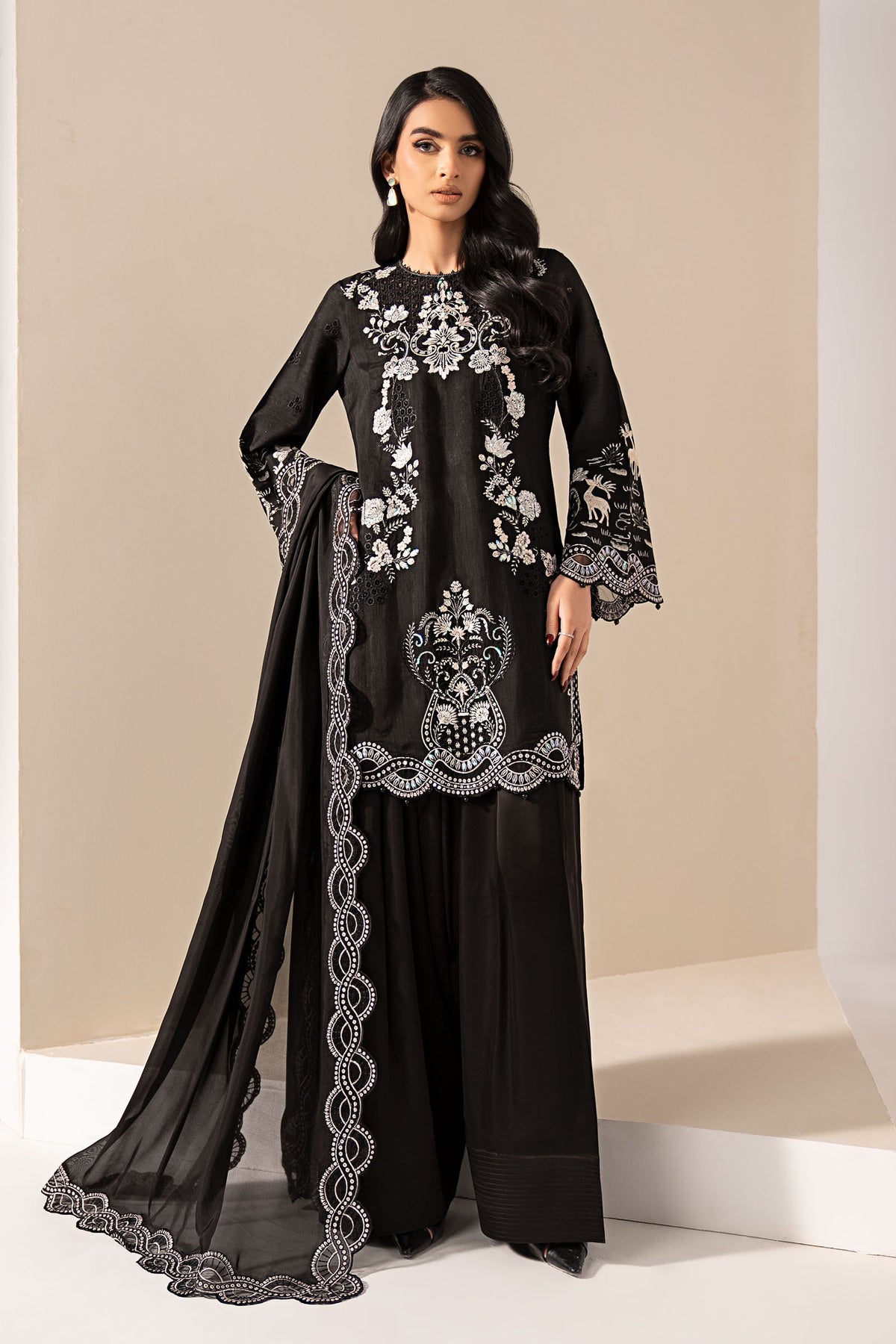 Maria B | Eid Collection 2026 | Mst-Ef26-33 Black - Luxury Dress - available at Maria Faisal in UK and USA.