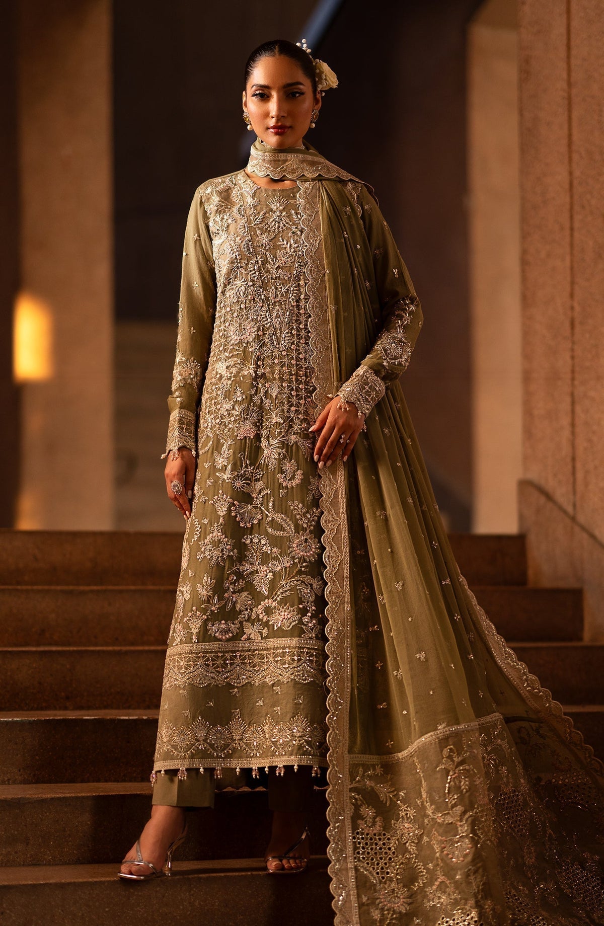 Emaan Adeel | Casabella Wedding Formals | LIORA - Designer Dress with Intricate embroidery and embellishments. Shop elegent wedding dress at Maria Faisal.