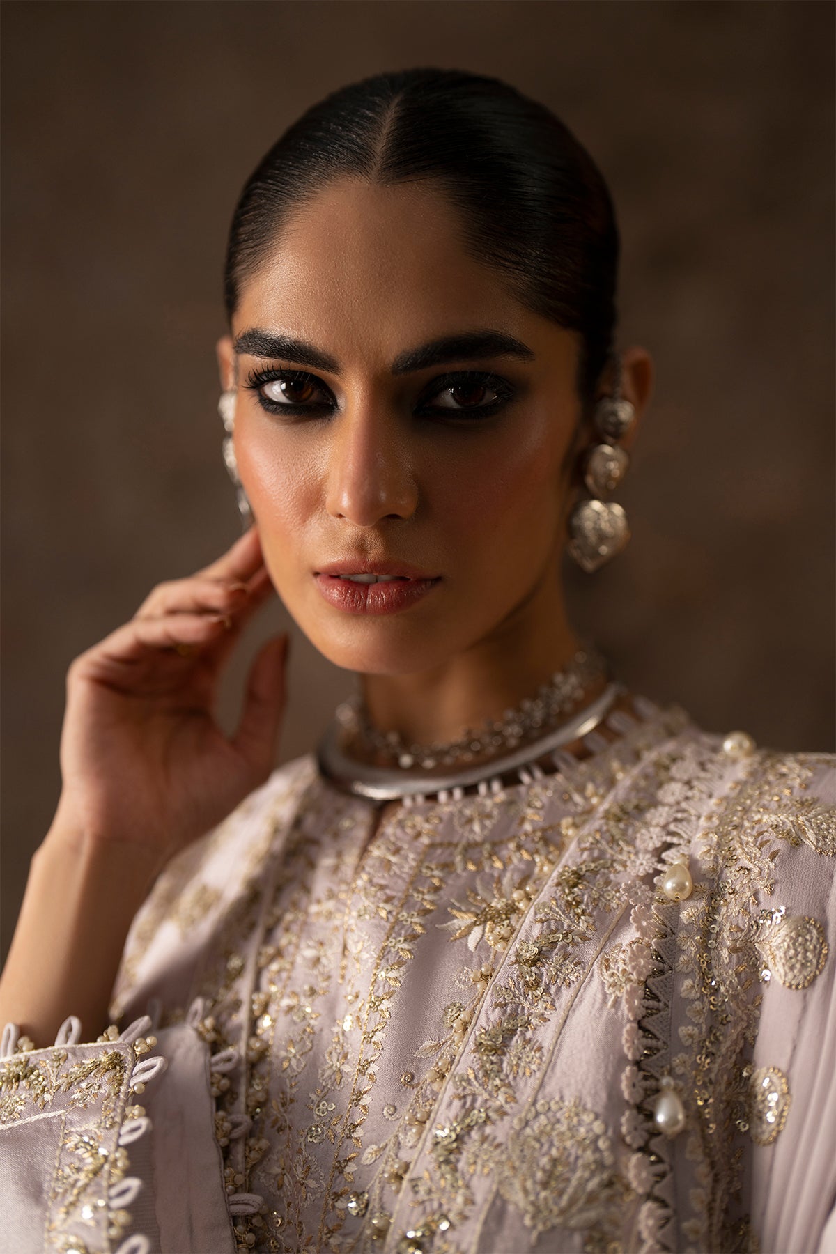 style shirt with culottes - Saad Bin Shahzad | Silk'25 | ADEEN - Festive Dress - available at Maria Faisal in UK and USA.