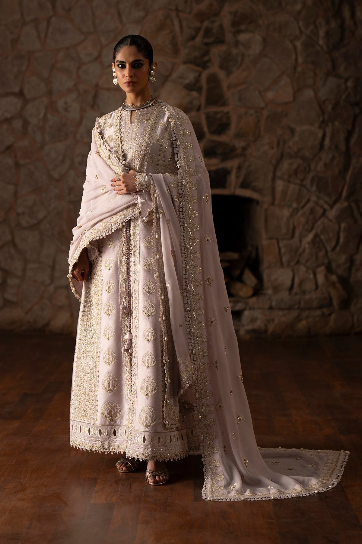 style shirt with culottes - Saad Bin Shahzad | Silk'25 | ADEEN - Festive Dress - available at Maria Faisal in UK and USA.