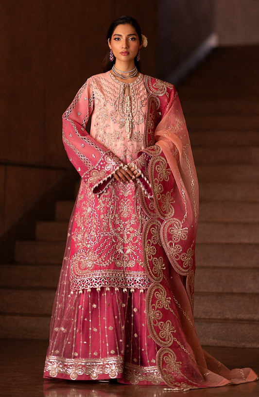 Emaan Adeel | Casabella Wedding Formals | AUSET - Designer Dress with Intricate embroidery and embellishments. Shop elegent wedding dress at Maria Faisal.