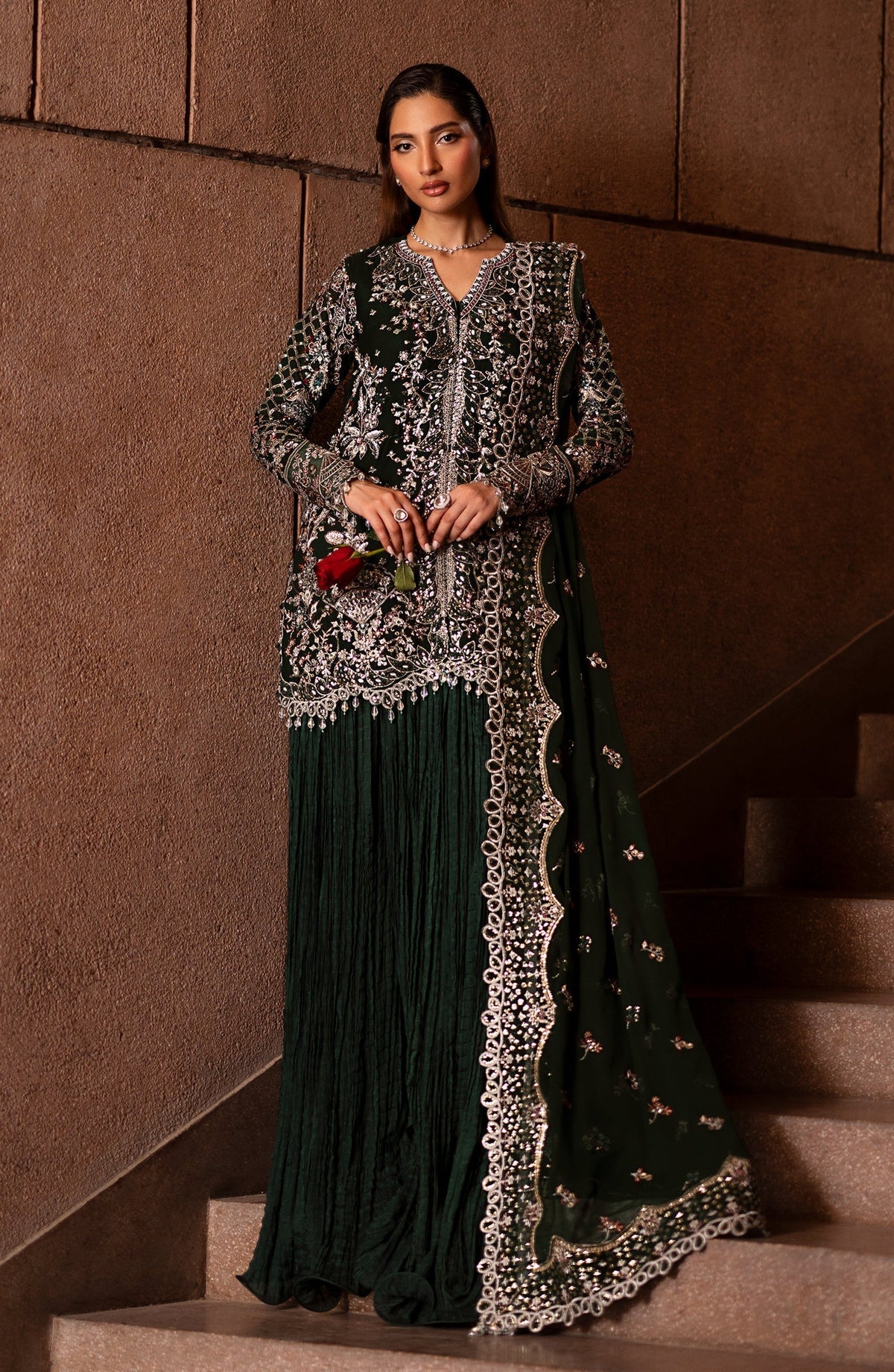 Emaan Adeel | Casabella Wedding Formals | ARISTA - Designer Dress with Intricate embroidery and embellishments. Shop elegent wedding dress at Maria Faisal.