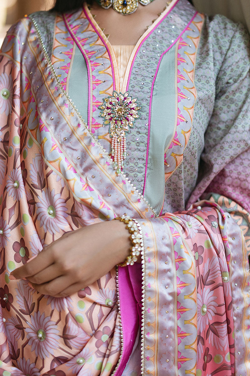 Mushq | Nirvana Silk Edit |  Taffy - Designer Dress with Intricate embroidery and embellishments. Shop elegent wedding dress at Maria Faisal.