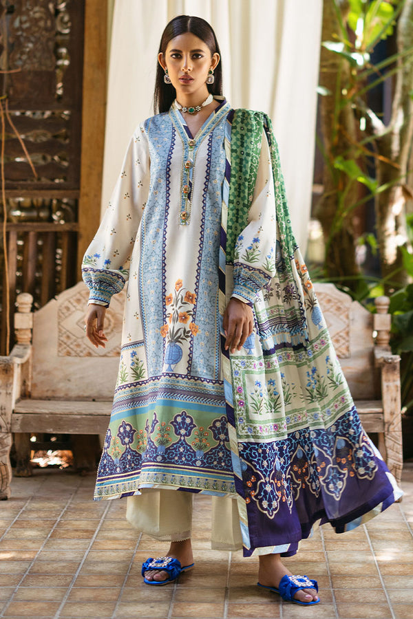 Mushq | Nirvana Silk Edit |  Azure - Designer Dress with Intricate embroidery and embellishments. Shop elegent wedding dress at Maria Faisal.