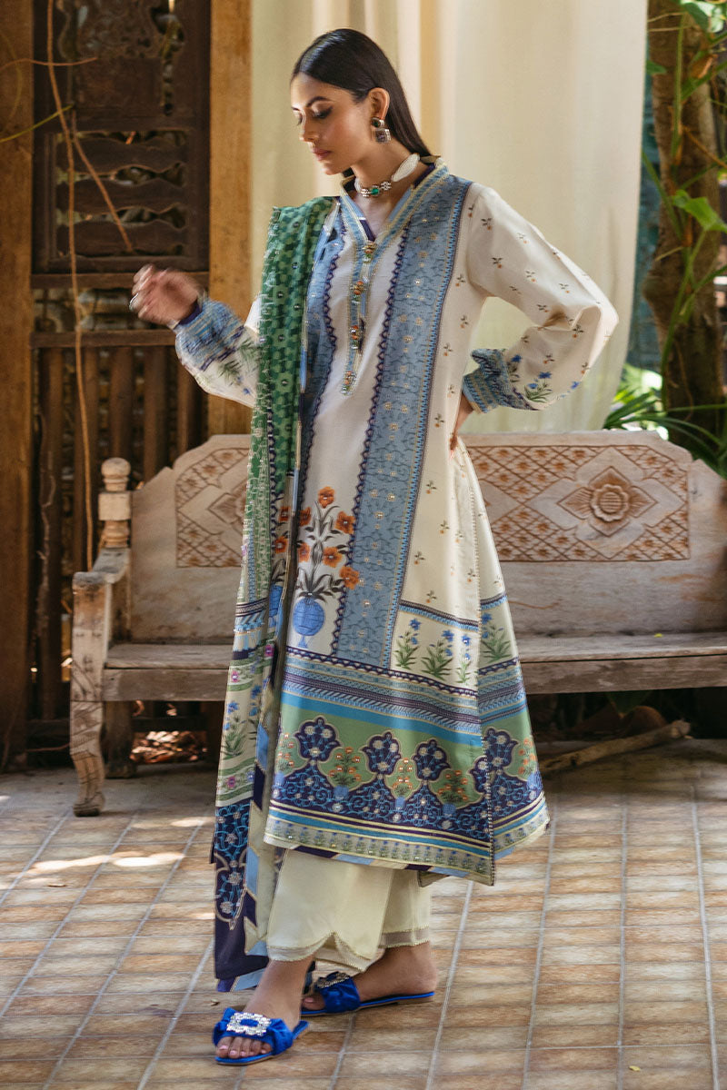 Mushq | Nirvana Silk Edit |  Azure - Designer Dress with Intricate embroidery and embellishments. Shop elegent wedding dress at Maria Faisal.