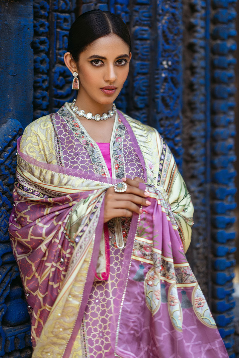Mushq | Nirvana Silk Edit |  Mauveine - Designer Dress with Intricate embroidery and embellishments. Shop elegent wedding dress at Maria Faisal.