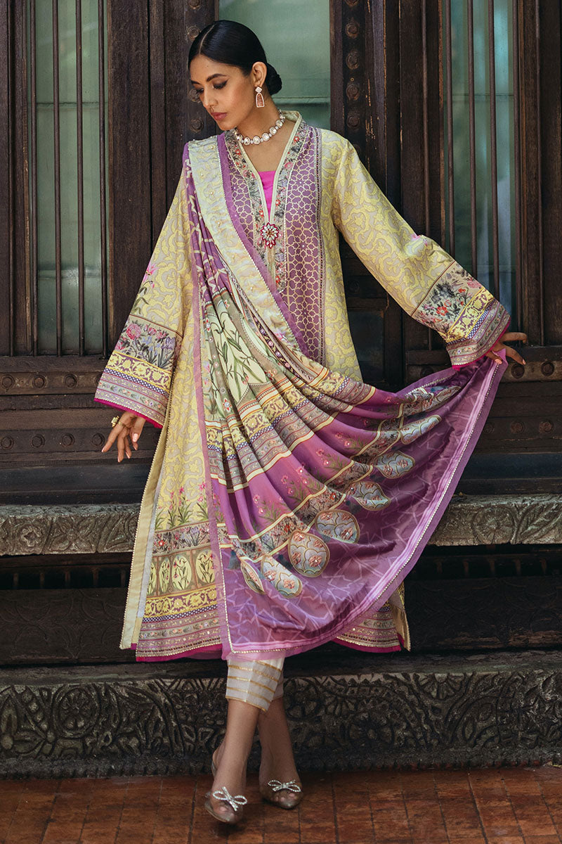 Mushq | Nirvana Silk Edit |  Mauveine - Designer Dress with Intricate embroidery and embellishments. Shop elegent wedding dress at Maria Faisal.