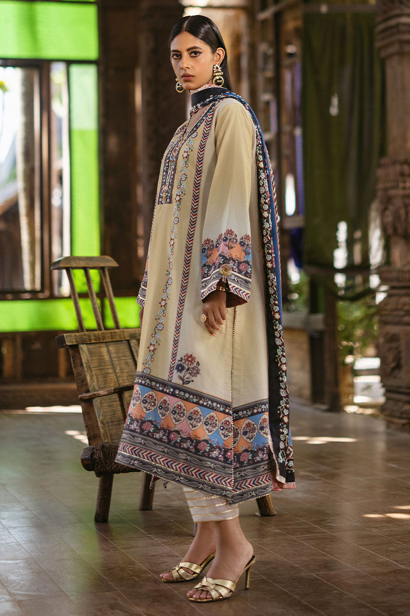 Mushq | Nirvana Silk Edit |  Taupe - Designer Dress with Intricate embroidery and embellishments. Shop elegent wedding dress at Maria Faisal.