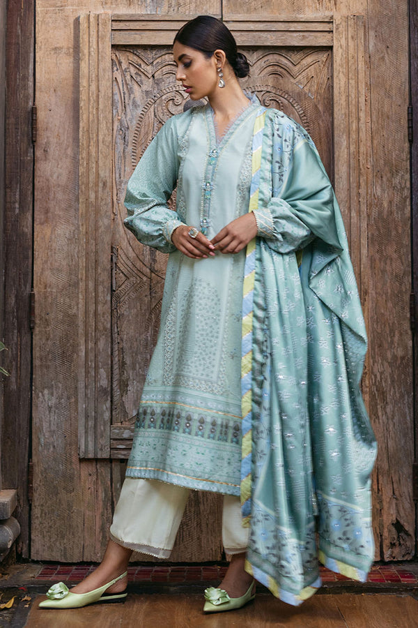 Mushq | Nirvana Silk Edit |  Cerulean - Designer Dress with Intricate embroidery and embellishments. Shop elegent wedding dress at Maria Faisal.