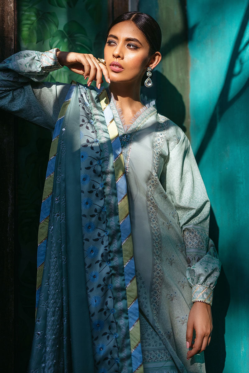 Mushq | Nirvana Silk Edit |  Cerulean - Designer Dress with Intricate embroidery and embellishments. Shop elegent wedding dress at Maria Faisal.