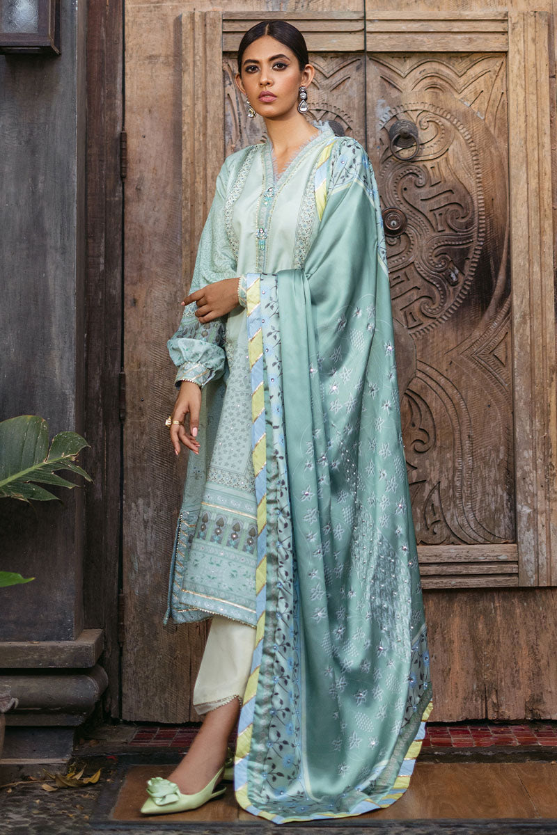 Mushq | Nirvana Silk Edit |  Cerulean - Designer Dress with Intricate embroidery and embellishments. Shop elegent wedding dress at Maria Faisal.