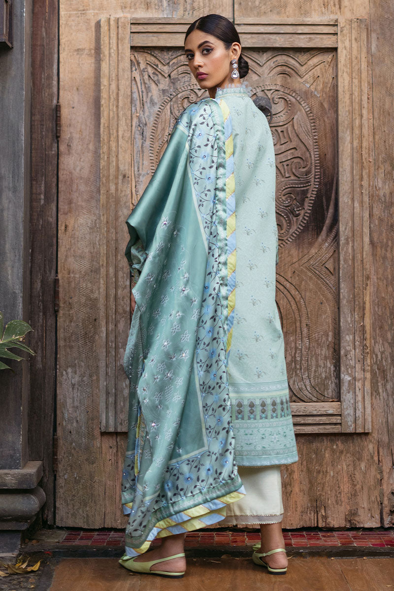 Mushq | Nirvana Silk Edit |  Cerulean - Designer Dress with Intricate embroidery and embellishments. Shop elegent wedding dress at Maria Faisal.