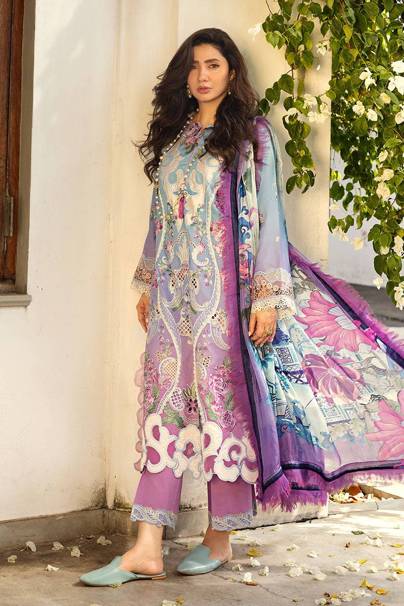 Mushq | Manaram Luxury Lawn 25 | Whispering Melody by Maria Faisal - Registered Vendor of : Mushq - type : Ladies Clothes - 100% original wedding dresses
