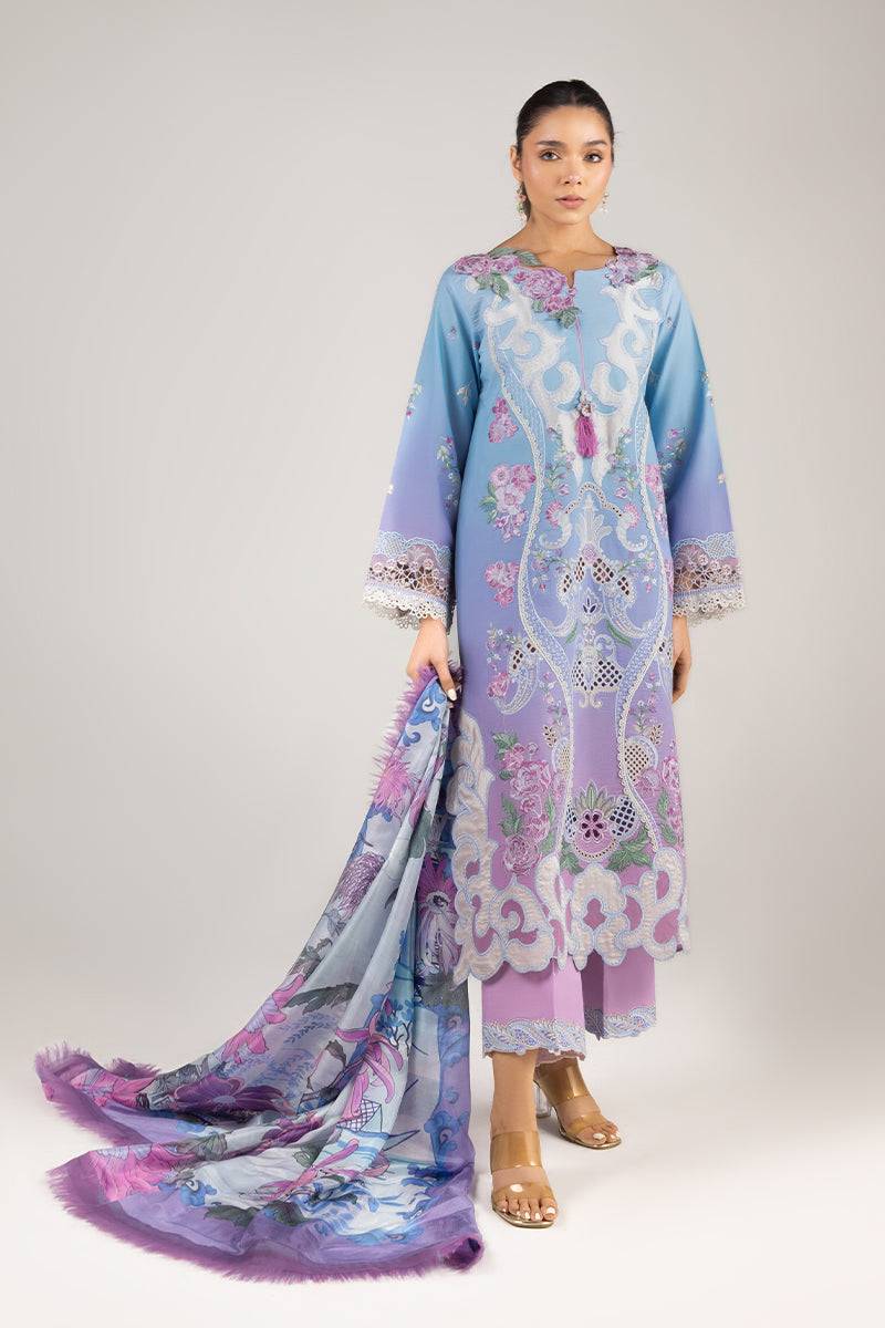 Mushq | Manaram Luxury Lawn 25 | Whispering Melody by Maria Faisal - Registered Vendor of : Mushq - type : Ladies Clothes - 100% original wedding dresses