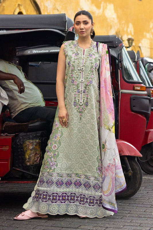 Mushq | Manaram Luxury Lawn 25 | Beaming Drift by Maria Faisal - Registered Vendor of : Mushq - type : Ladies Clothes - 100% original wedding dresses