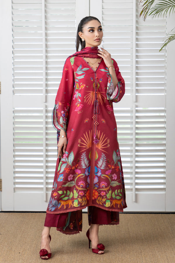Mina Hassan | Signature Prints | Auric Magenta - Ladies Clothes - Maria Faisal