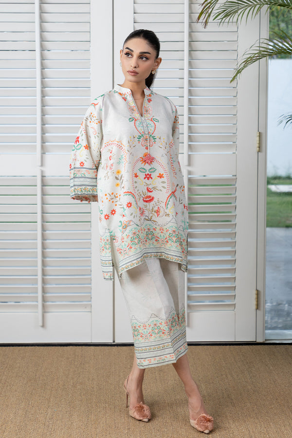 Mina Hassan | Signature Prints | Ivory Glam - Ladies Clothes - Maria Faisal
