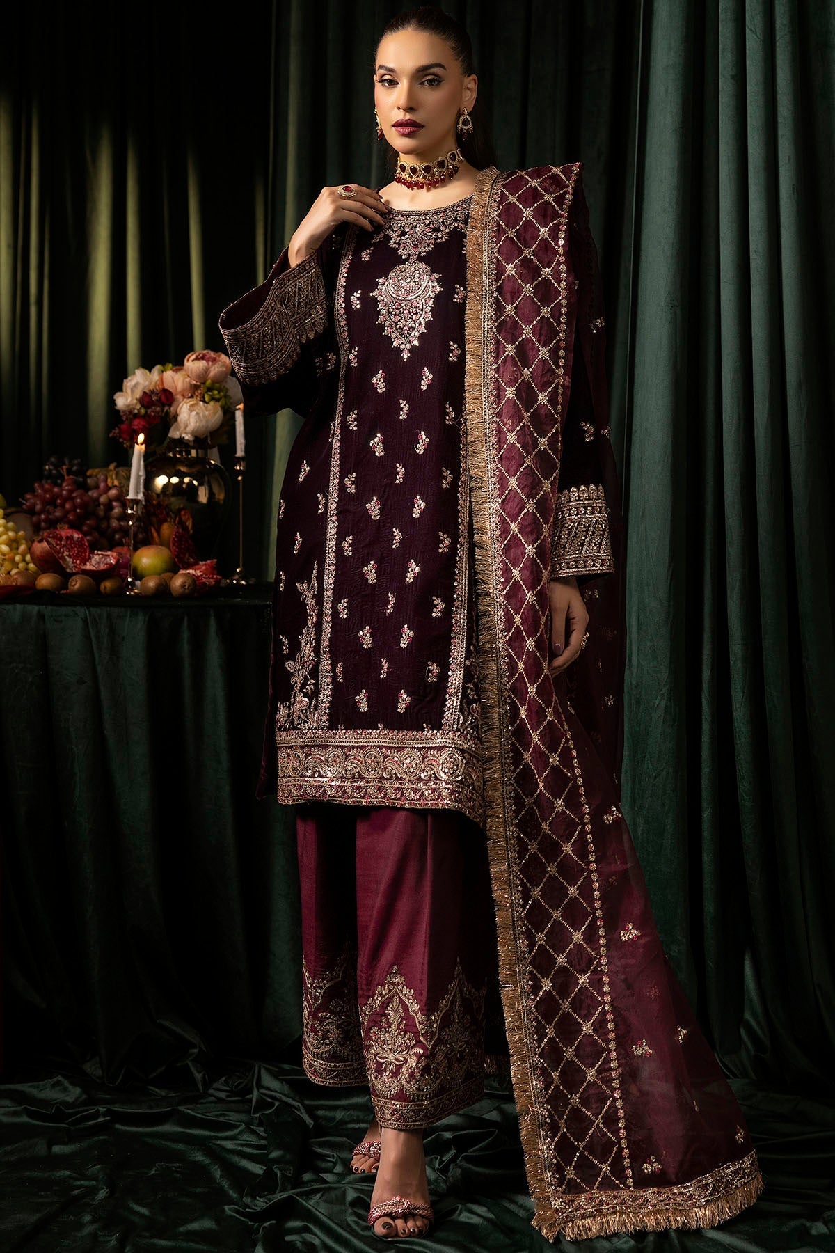 Motifz | Velvet Formals | 5095-MAZNEEN - Ladies Clothes - Maria Faisal