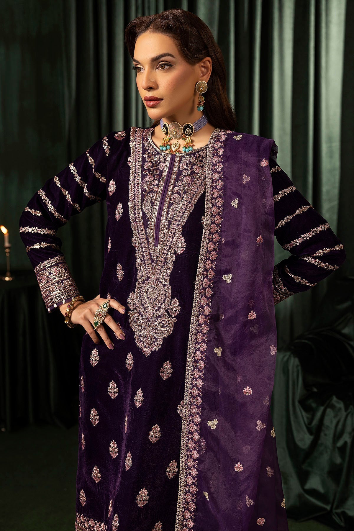 Motifz | Velvet Formals | 5100-IRHA - Ladies Clothes - Maria Faisal