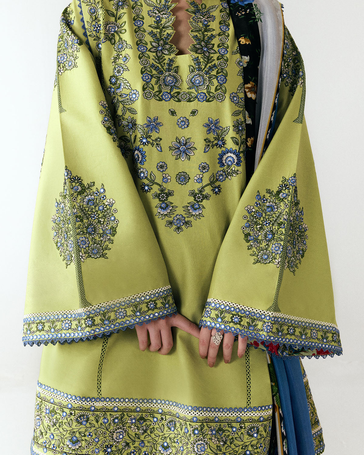Jugnu | SS 26 Lawn | Mai - Luxury Dress - available at Maria Faisal in UK and USA.
