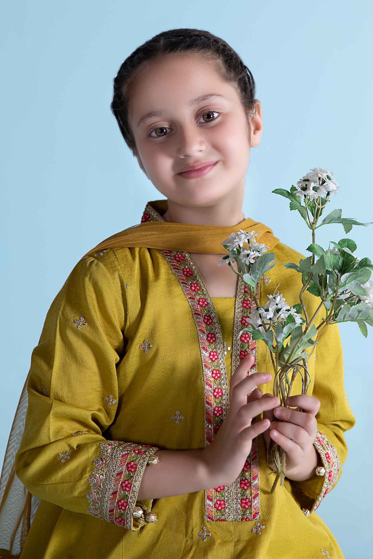 Maria B | 3 Piece Dyed Dobby Lawn Suit | MKD-EA24-10 by Maria Faisal - Registered Vendor of : Maria B - type : Kids Clothes - 100% original wedding dresses