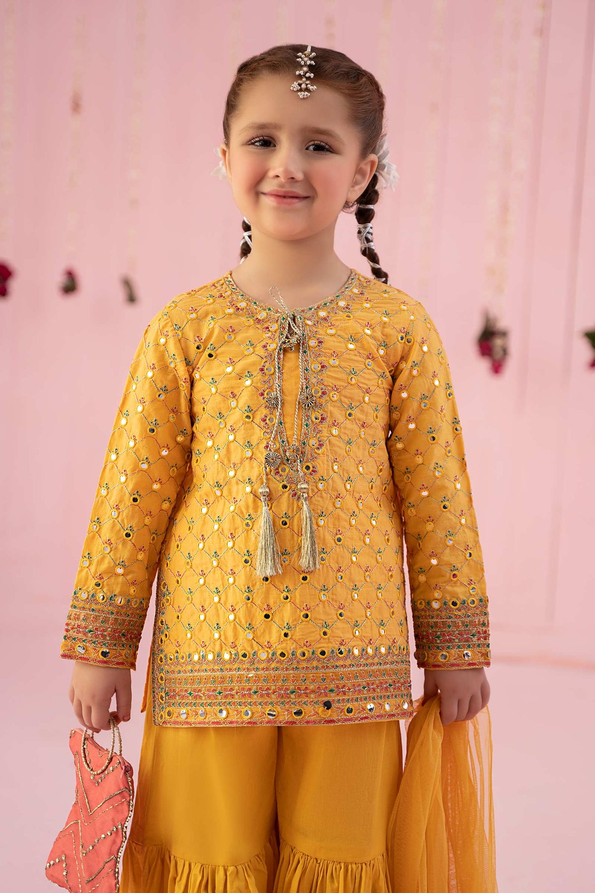 Maria B | 3 Piece Embroidered Lawn Suit | MKD-EF24-09 by Maria Faisal - Registered Vendor of : Maria B - type : Kids Clothes - 100% original wedding dresses