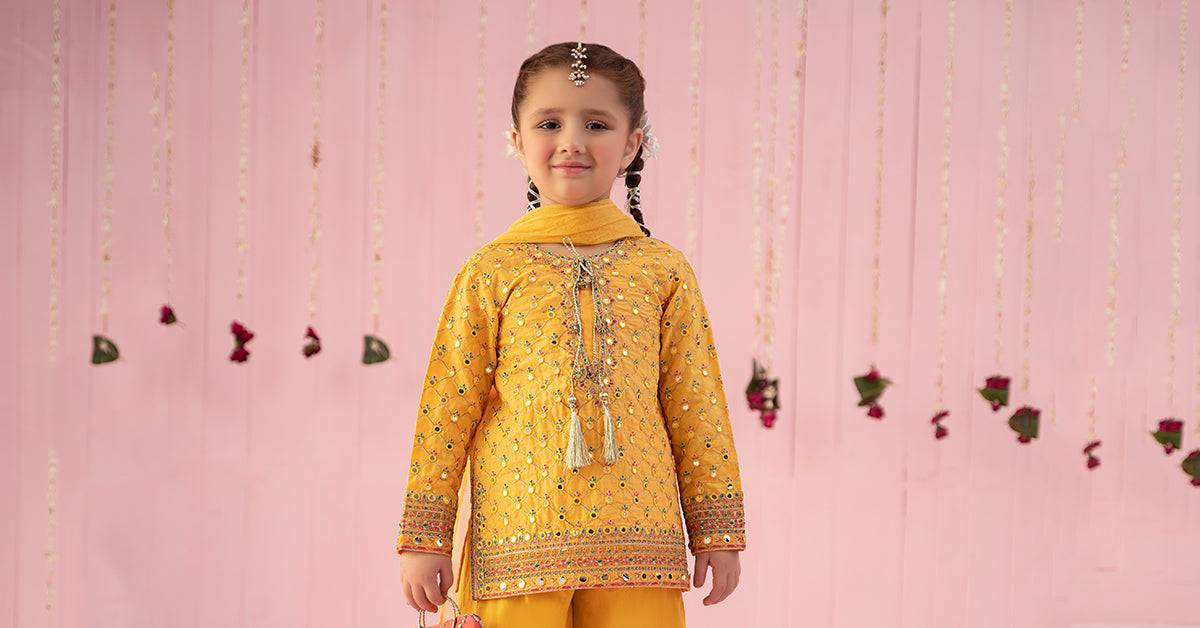 Maria B | 3 Piece Embroidered Lawn Suit | MKD-EF24-09 by Maria Faisal - Registered Vendor of : Maria B - type : Kids Clothes - 100% original wedding dresses