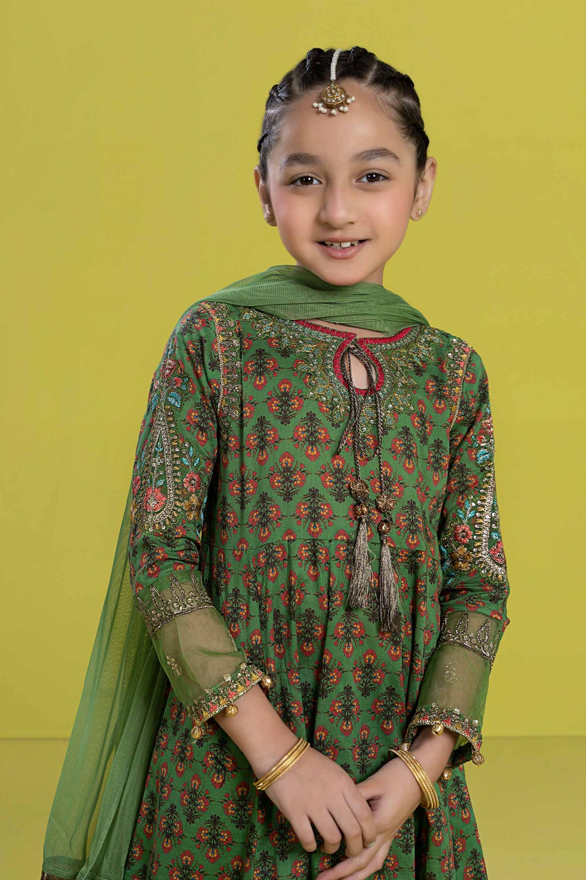 Maria B | 3 Piece Embroidered Lawn Suit | MKD-EF24-36 by Maria Faisal - Registered Vendor of : Maria B - type : Kids Clothes - 100% original wedding dresses