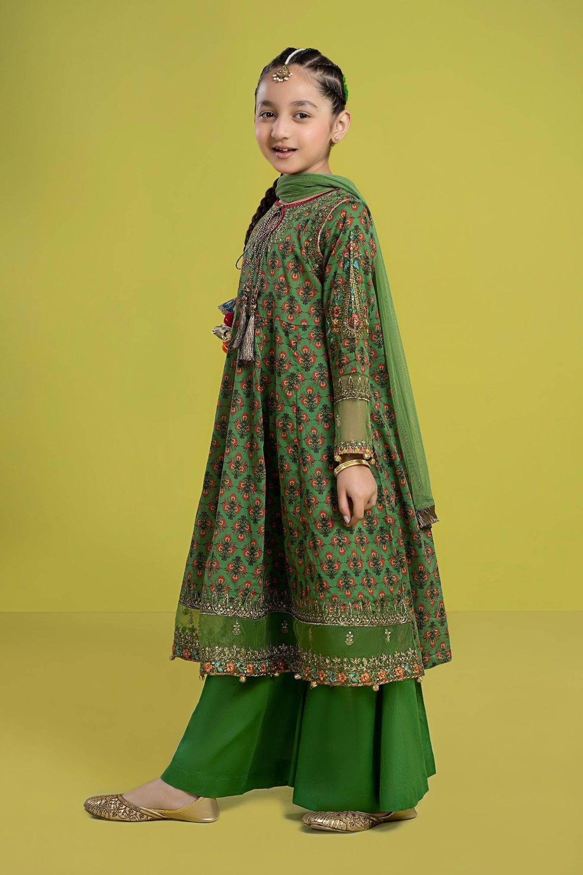 Maria B | 3 Piece Embroidered Lawn Suit | MKD-EF24-36 by Maria Faisal - Registered Vendor of : Maria B - type : Kids Clothes - 100% original wedding dresses