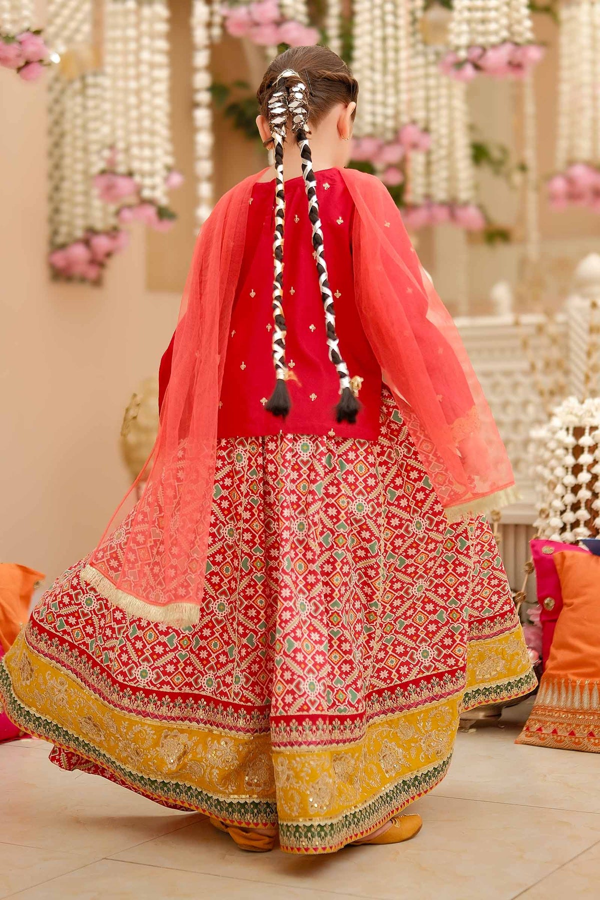Maria B | 3 Piece Embroidered Linen Suit | MKD-W24-04 by Maria Faisal - Registered Vendor of : Maria B - type : Kids Clothes - 100% original wedding dresses