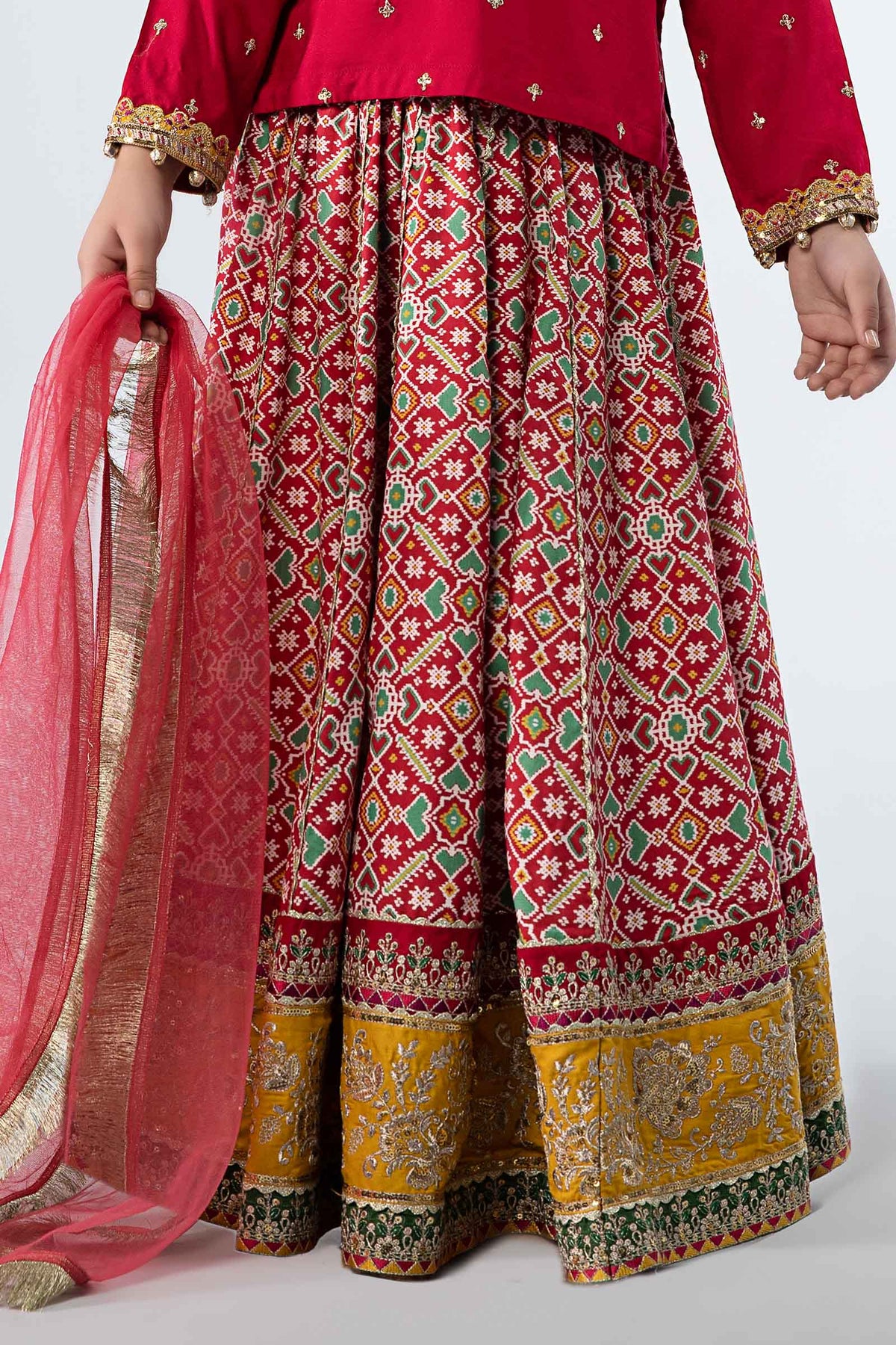 Maria B | 3 Piece Embroidered Linen Suit | MKD-W24-04 by Maria Faisal - Registered Vendor of : Maria B - type : Kids Clothes - 100% original wedding dresses