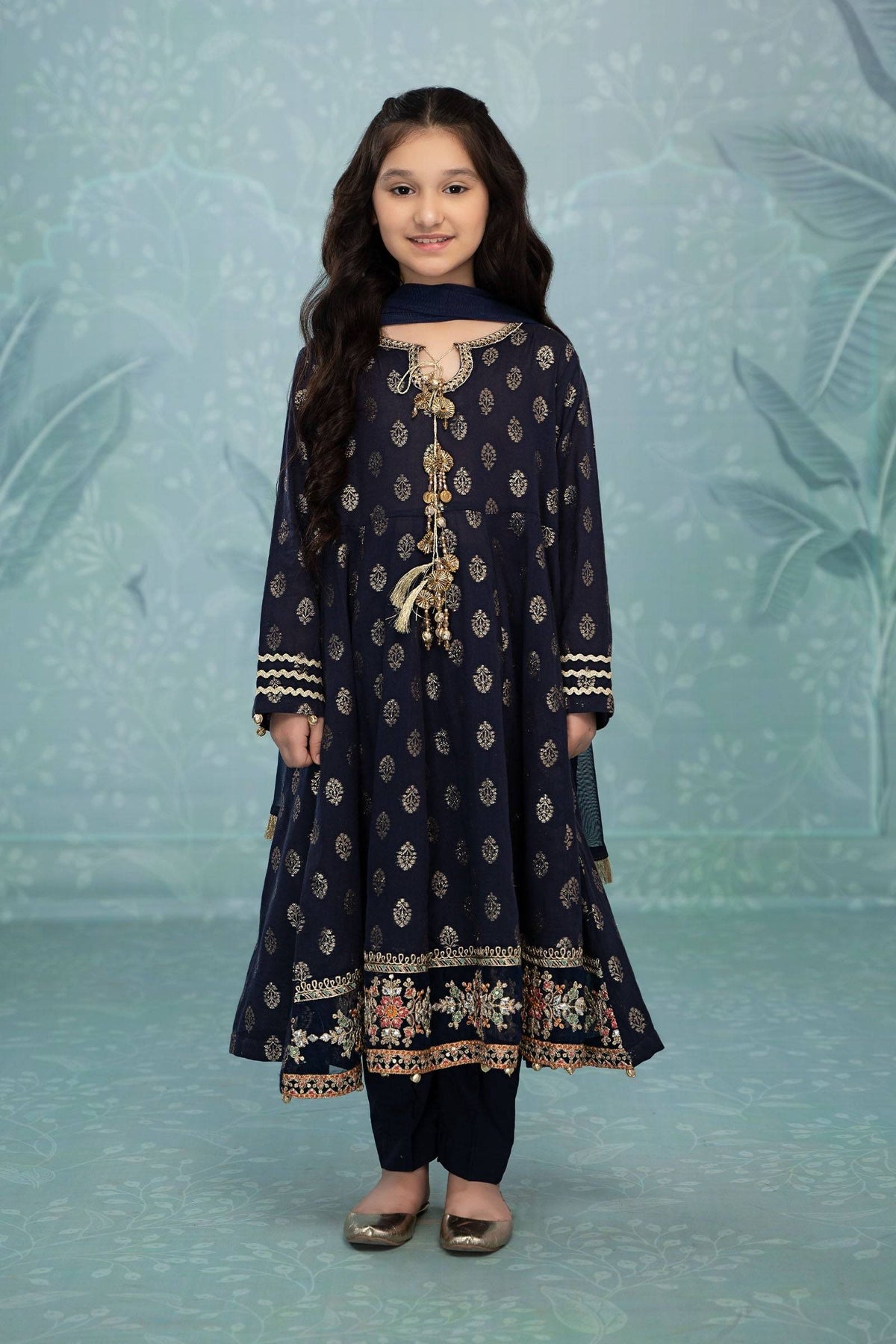 Maria B | 3 Piece Embroidered Suit | MKD-EF23-31R1 by Maria Faisal - Registered Vendor of : Maria B - type : Kids Clothes - 100% original wedding dresses