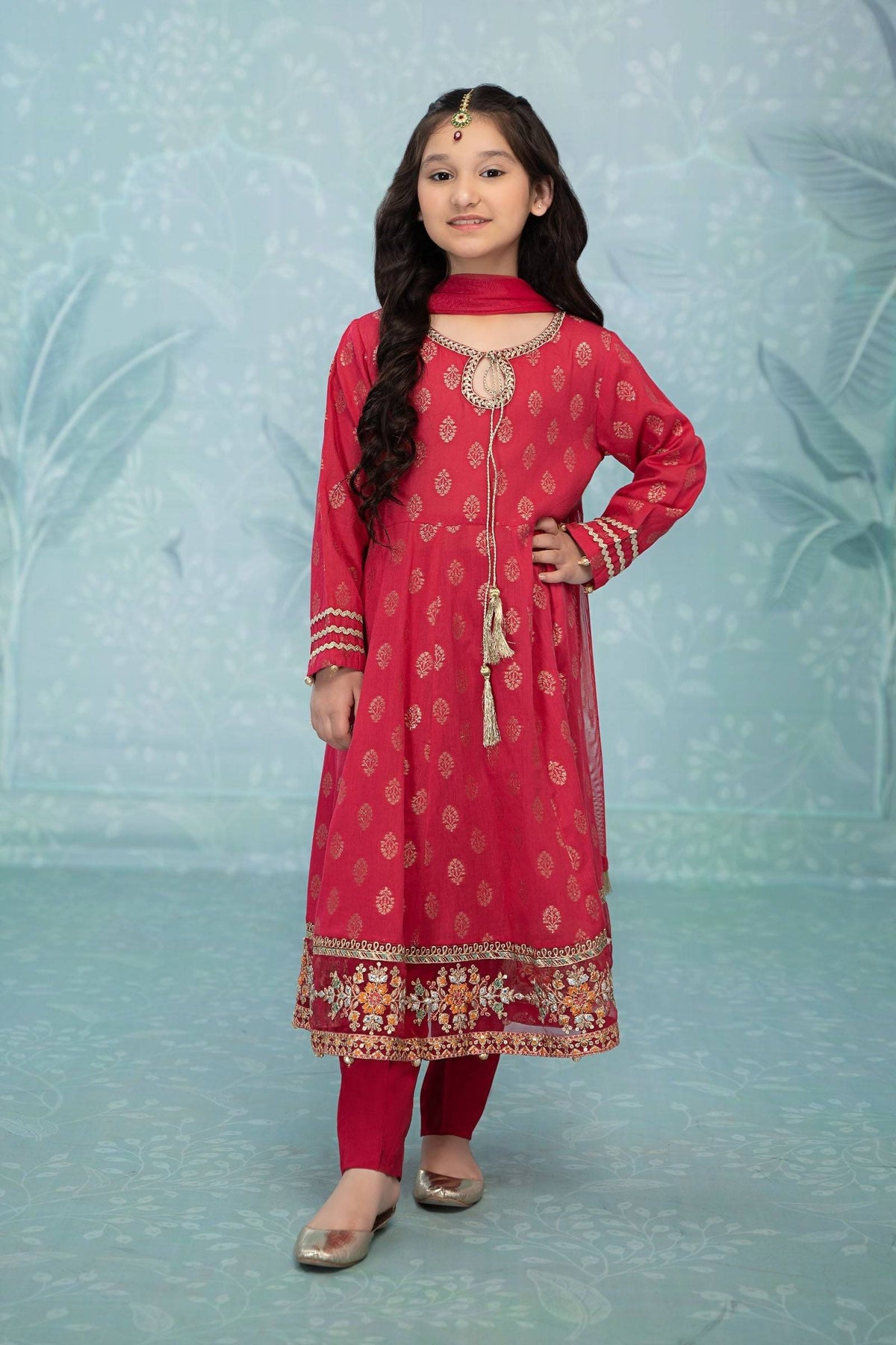 Maria B | 3 Piece Embroidered Suit | MKD-EF23-31R1 by Maria Faisal - Registered Vendor of : Maria B - type : Kids Clothes - 100% original wedding dresses