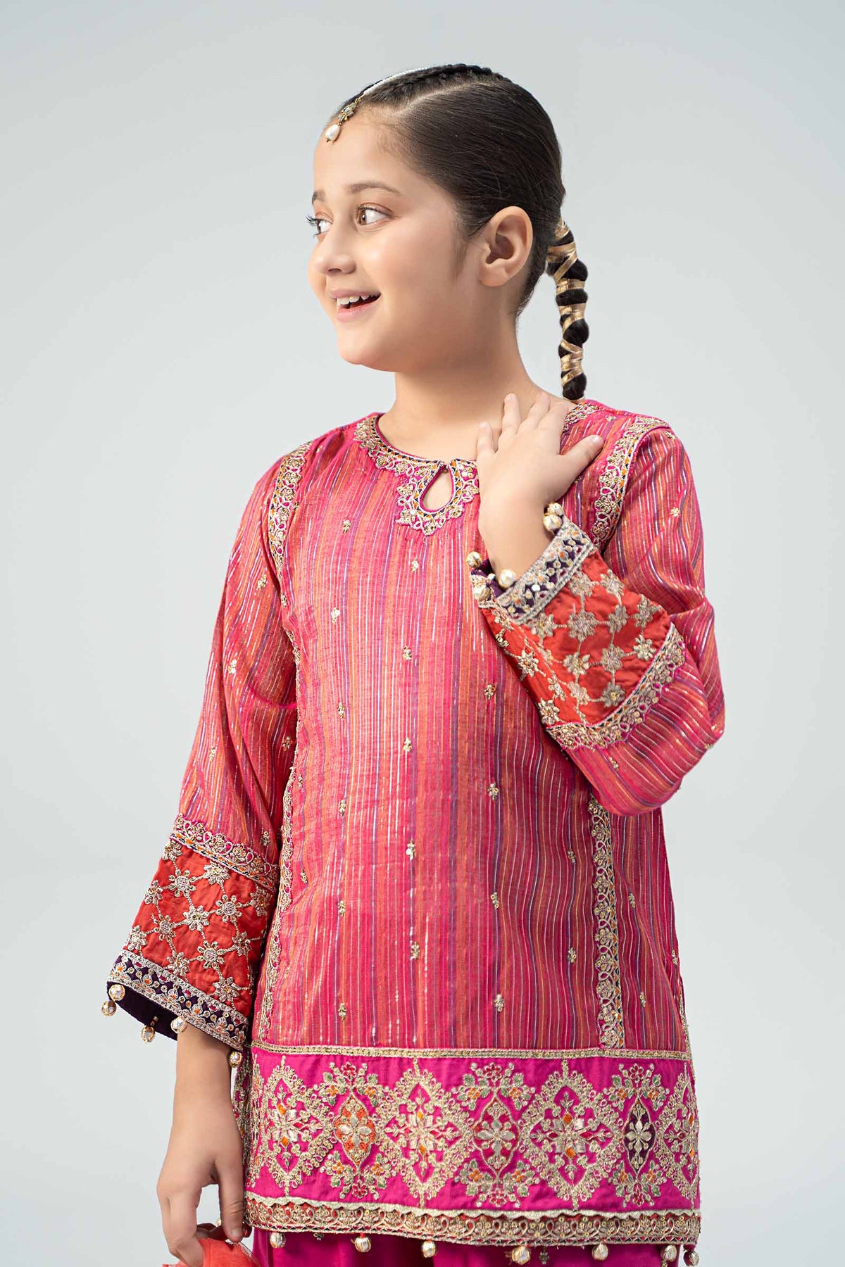 Maria B | 3 Piece Embroidered Suit | MKD-W24-11 by Maria Faisal - Registered Vendor of : Maria B - type : Kids Clothes - 100% original wedding dresses