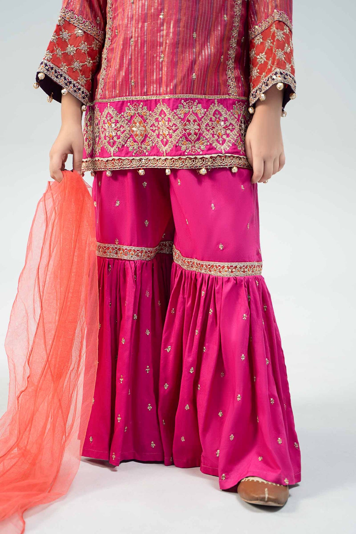 Maria B | 3 Piece Embroidered Suit | MKD-W24-11 by Maria Faisal - Registered Vendor of : Maria B - type : Kids Clothes - 100% original wedding dresses