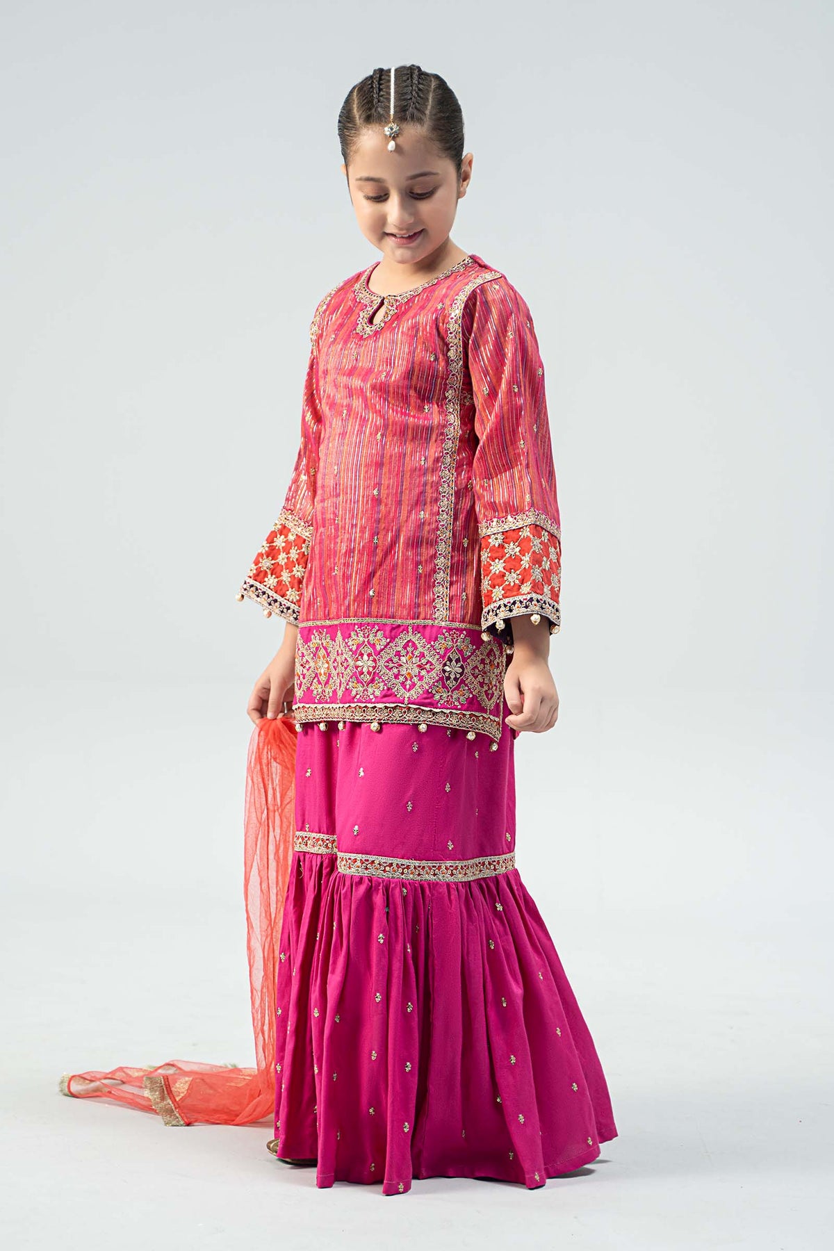 Maria B | 3 Piece Embroidered Suit | MKD-W24-11 by Maria Faisal - Registered Vendor of : Maria B - type : Kids Clothes - 100% original wedding dresses