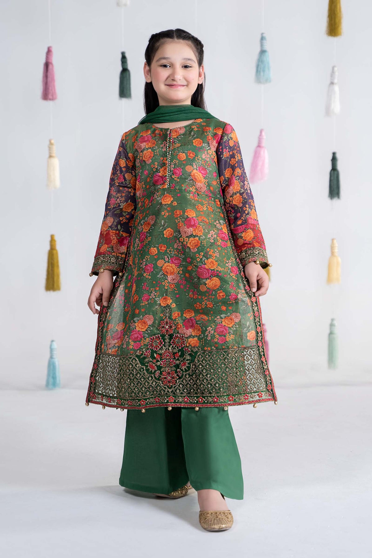 Maria B | 3 Piece Printed Cotton Masoori Suit | MKD-EA24-04 by Maria Faisal - Registered Vendor of : Maria B - type : Kids Clothes - 100% original wedding dresses