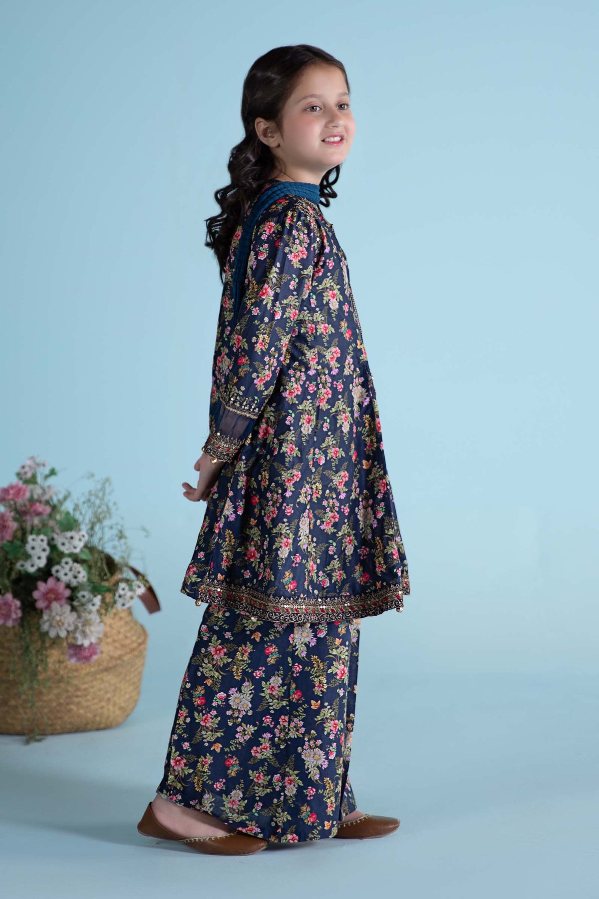 Maria B | 3 Piece Printed Lawn Suit | MKD-EA24-21 by Maria Faisal - Registered Vendor of : Maria B - type : Kids Clothes - 100% original wedding dresses