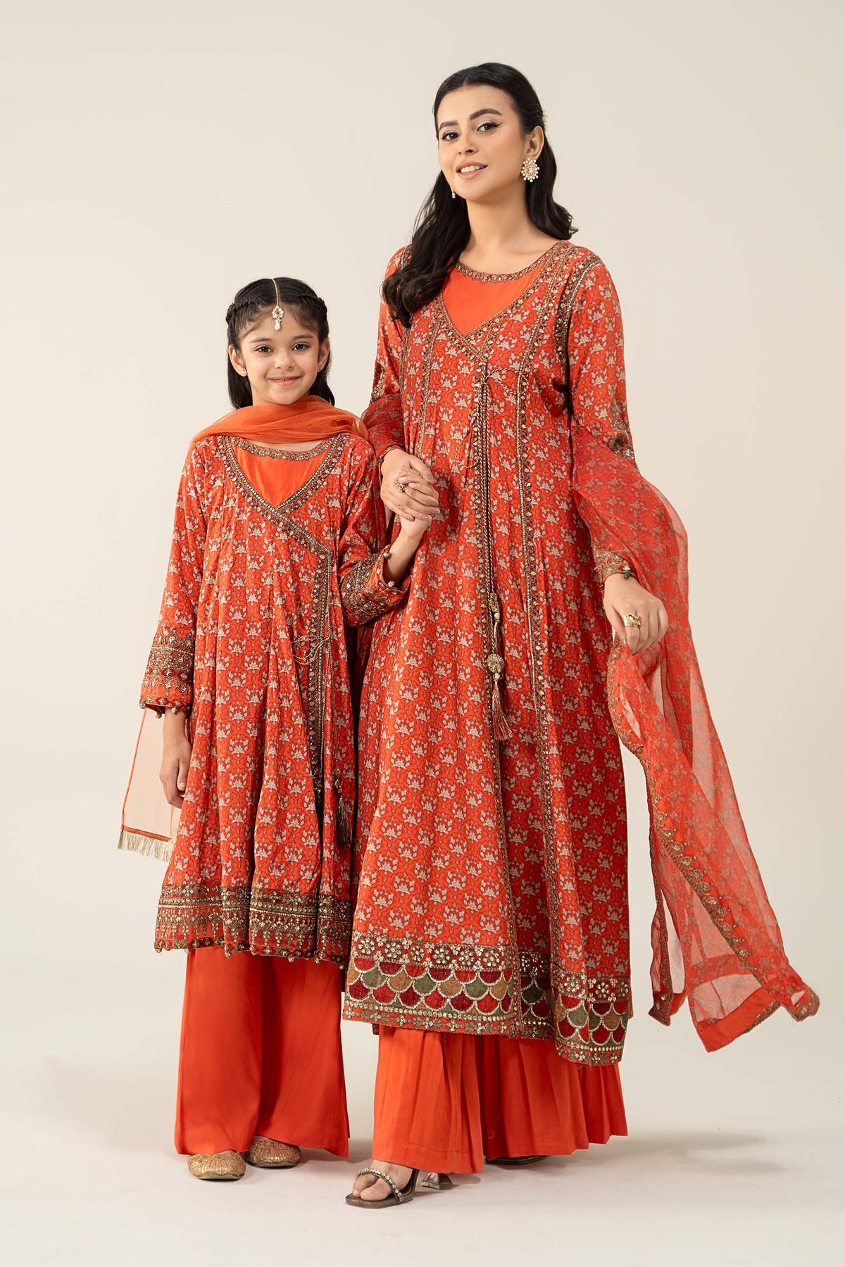 Maria B | 3 Piece Printed Linen Suit | MKD-W24-16 by Maria Faisal - Registered Vendor of : Maria B - type : Kids Clothes - 100% original wedding dresses