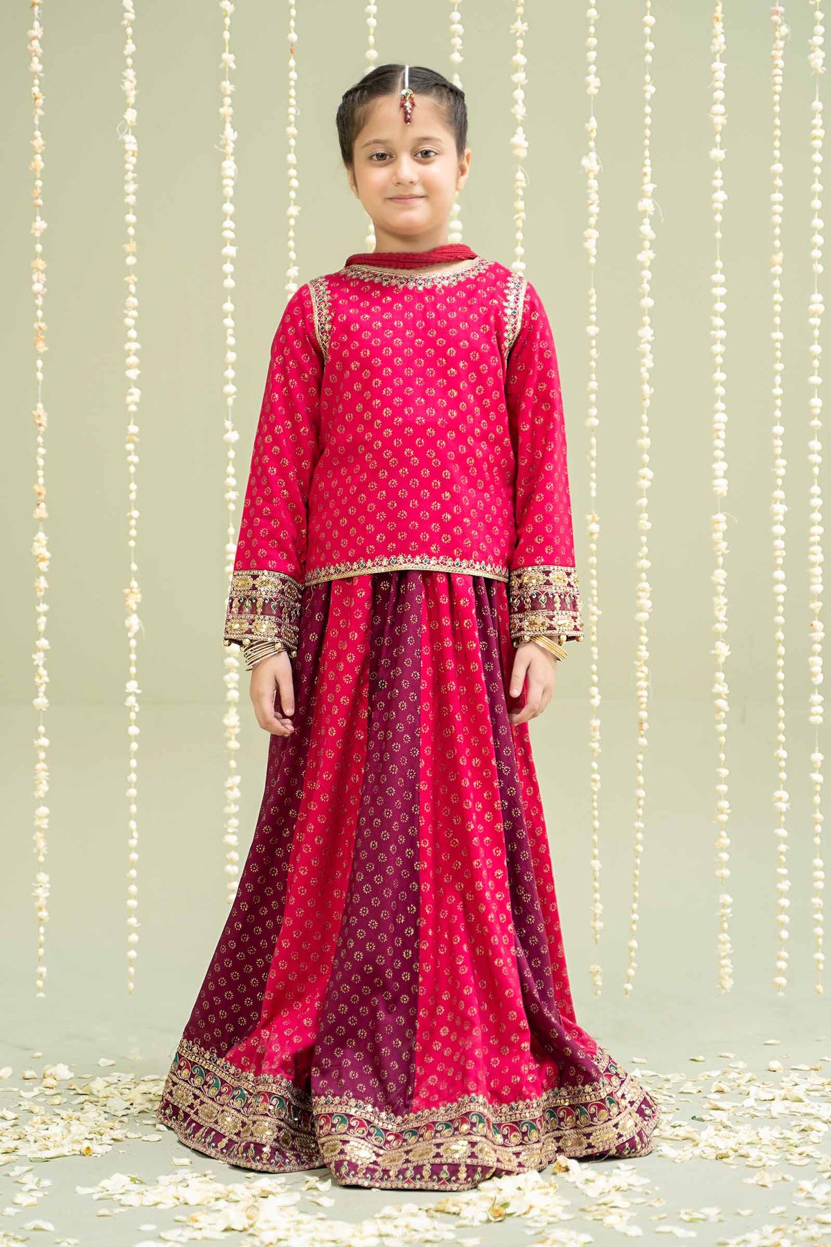 Maria B | 3 Piece Printed Linen Suit | MKD-W24-20 by Maria Faisal - Registered Vendor of : Maria B - type : Kids Clothes - 100% original wedding dresses