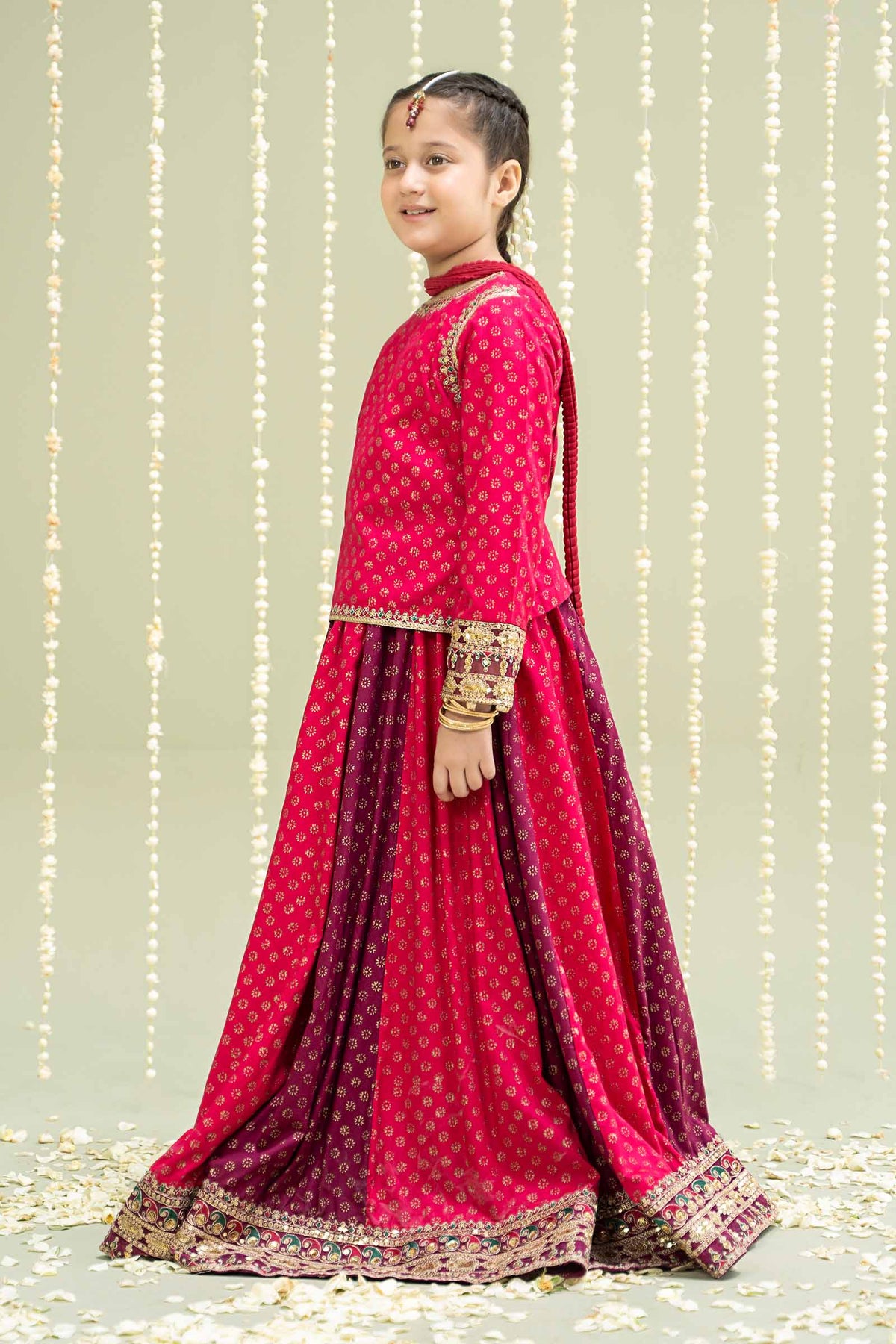 Maria B | 3 Piece Printed Linen Suit | MKD-W24-20 by Maria Faisal - Registered Vendor of : Maria B - type : Kids Clothes - 100% original wedding dresses
