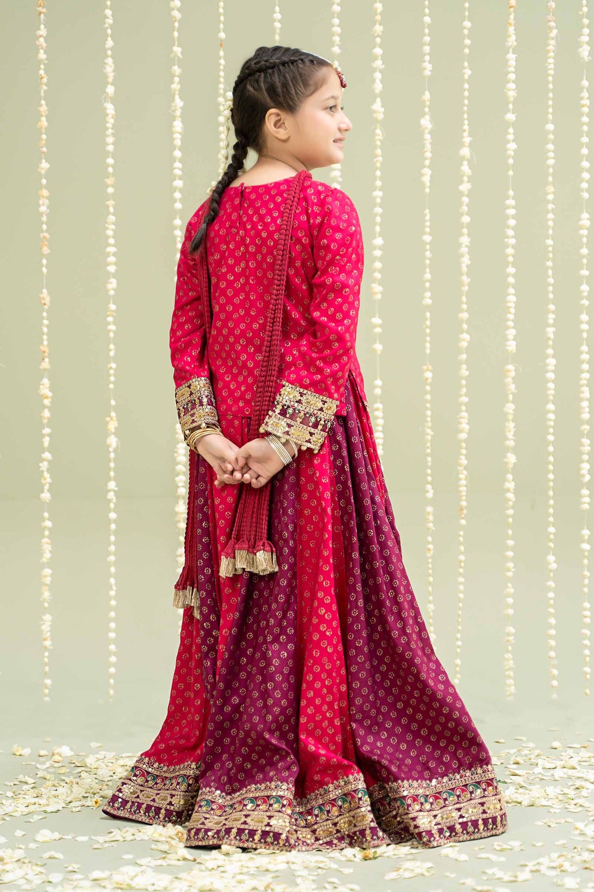 Maria B | 3 Piece Printed Linen Suit | MKD-W24-20 by Maria Faisal - Registered Vendor of : Maria B - type : Kids Clothes - 100% original wedding dresses