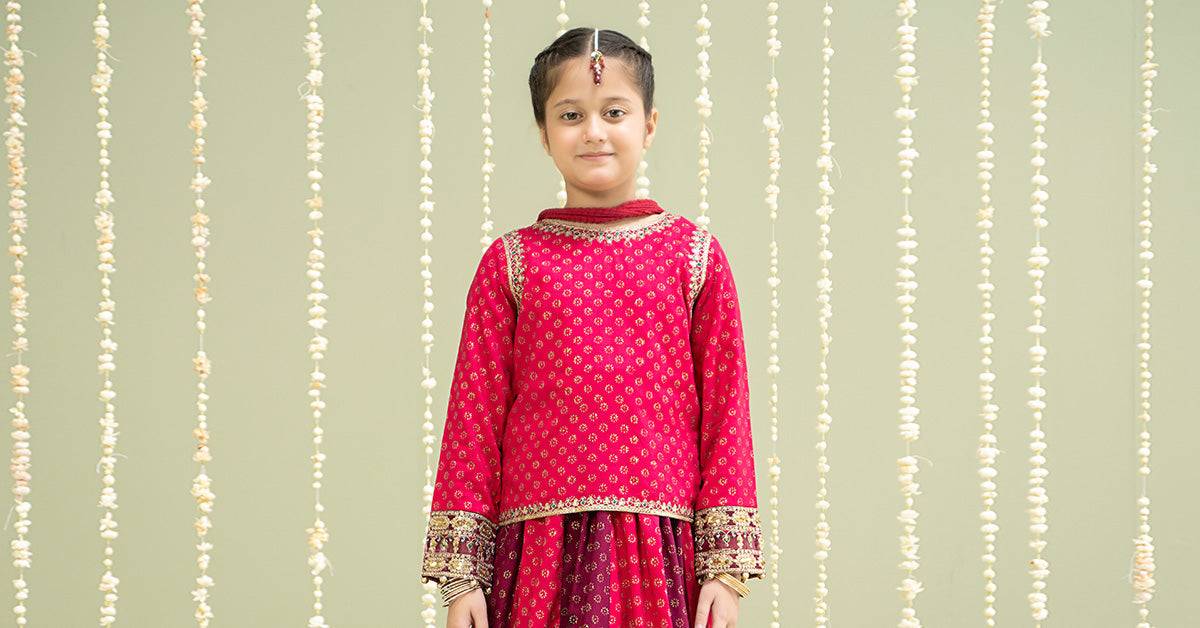 Maria B | 3 Piece Printed Linen Suit | MKD-W24-20 by Maria Faisal - Registered Vendor of : Maria B - type : Kids Clothes - 100% original wedding dresses
