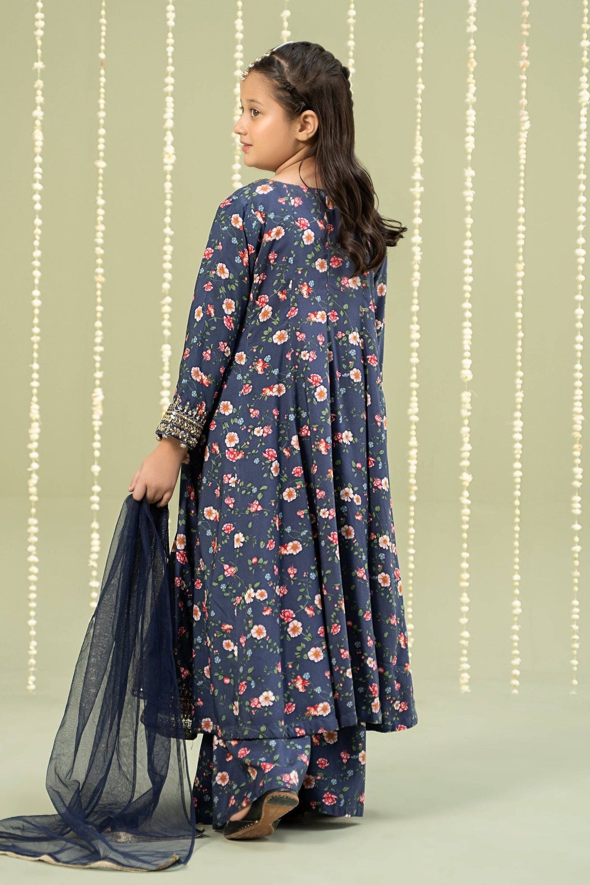 Maria B | 3 Piece Printed Linen Suit | MKD-W24-26 by Maria Faisal - Registered Vendor of : Maria B - type : Kids Clothes - 100% original wedding dresses