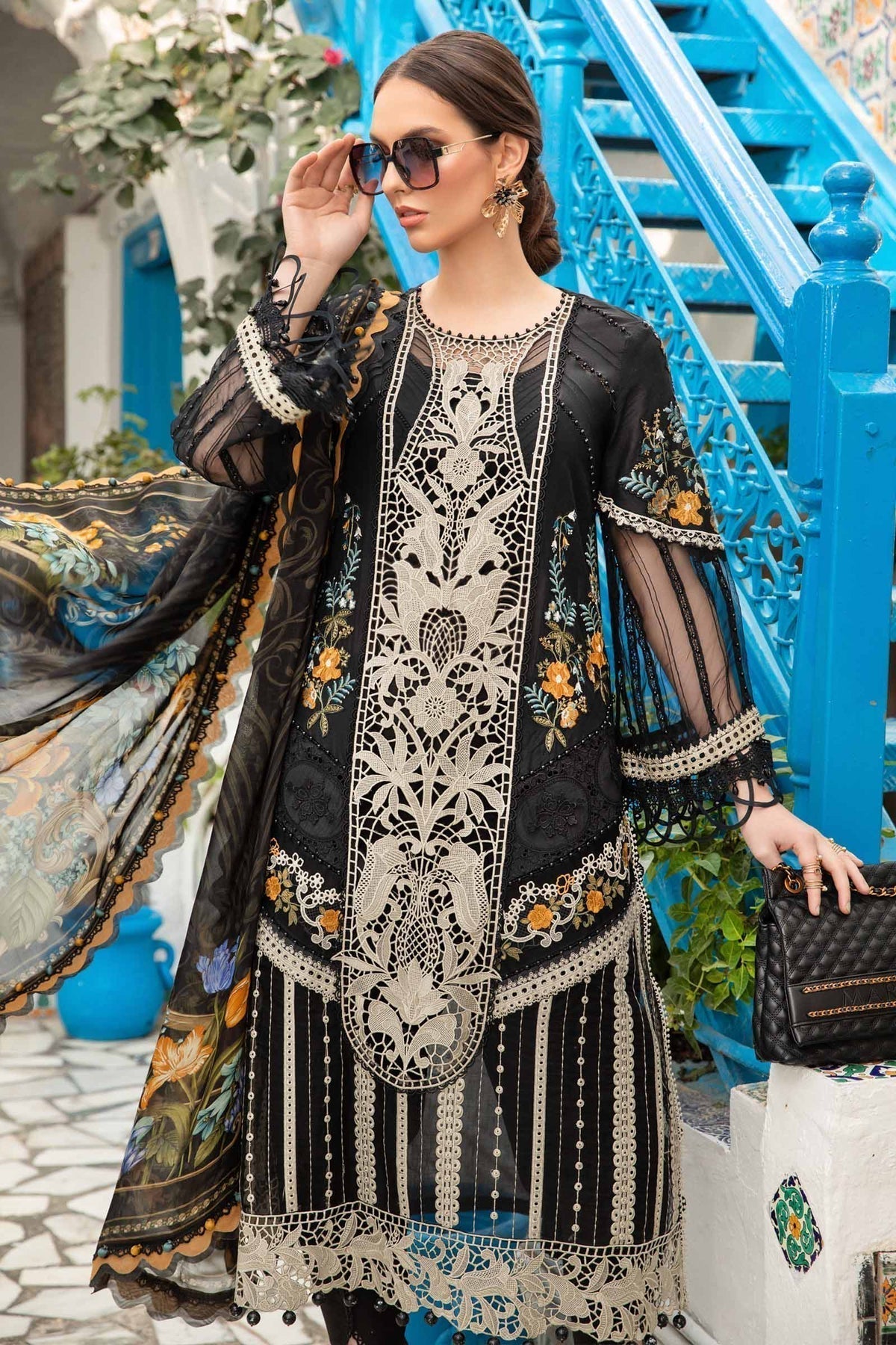 Maria B | Voyage a' Luxe Lawn | D-2415-B - Ladies Clothes - Maria Faisal