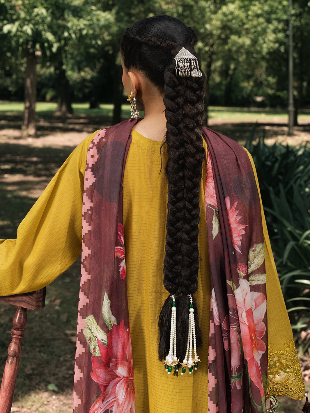 Hemstitch | The Garden Lawn | Matcha - Ladies Clothes - Maria Faisal