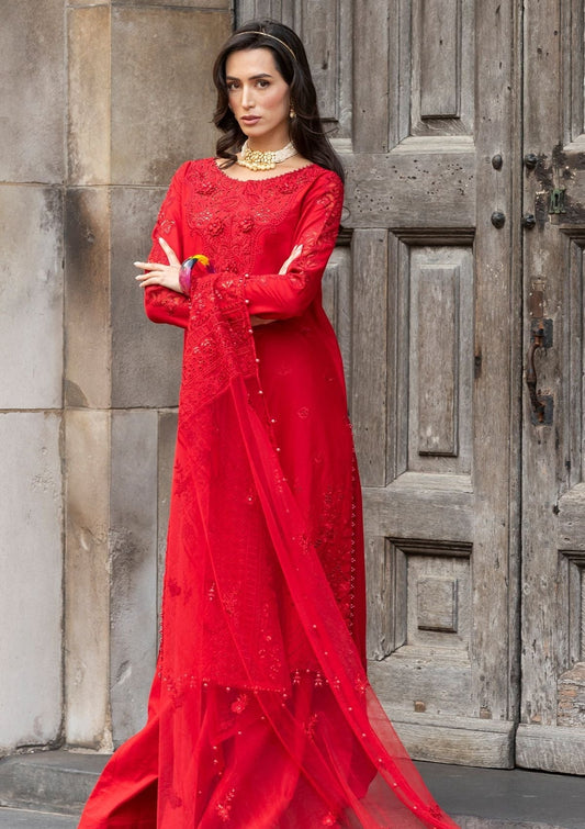 Meem | Luxury Eid Lawn 24 | MD-10 RED - Ladies Clothes 