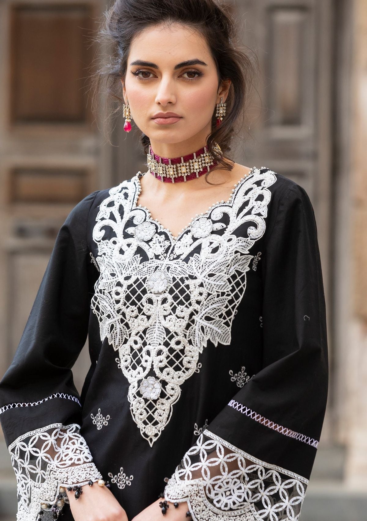 Meem | Luxury Eid Lawn 24 | MD-01 BLACK - Ladies Clothes 